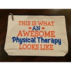 Sm Canvas Tote Bag "This Is What An Awesome Physical Therapy Looks Like" Zip Top